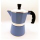 Italská Moka Espresso kávovar 3 šálky Hliníková světle Modrý AB.M Idea Milano