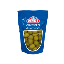 Vypeckované zelené olivy Neri ve slaném nálevu 185g