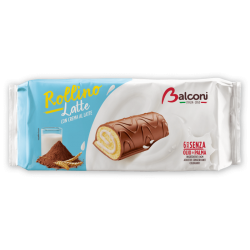Balconi Italian mini Rollino Latte (Milk) Cream Filling 6x37g
