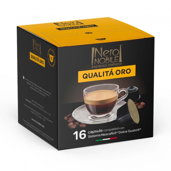 16 Capsule Espresso Qualità Oro Neronobile for Nescafe Dolce Gusto