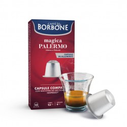 10 Aluminium Capsules Borbone Espresso Magica Palermo Compatible with Nespresso