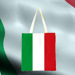 Plátěná nákupní taška s barvami italské vlajky